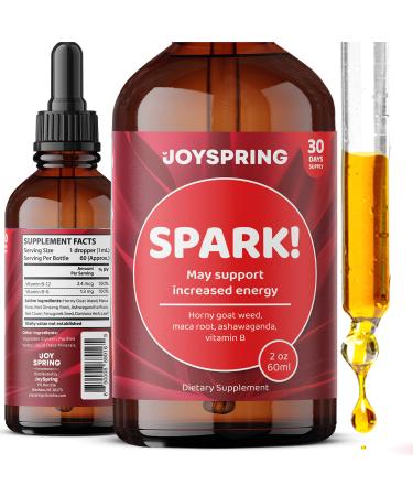 Spark! Women's Maca Root & Ashwagandha Liquid with Red Ginseng & Fenugreek Energy Booster - Ashwagandha Drops Immune Booster 2oz