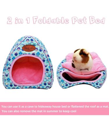 Cozy Cave Bed for Small Animals | Guinea Pig, Rabbit, Hedgehog Hideout | Chinchilla, Bearded Dragon Accessories - Blue - Buy Online on GoSupps.com