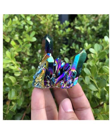 Natural Crystal Rough Natural Colorful Crystal Cluster Seven Rainbows Electroplating Crystal Stone Home Craft Decorations Home Decoration Crystal ERBDRGAZ (Color : Colorful Cluster Size : 40-50g) 40-50g Colorful Cluster