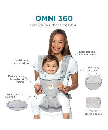 Ergobaby Omni 360 Baby Carrier with Lumbar Support - Pure Black | Newborn to Toddler, 7-45 lbs | 1 Count - Buy Online on GoSupps.com