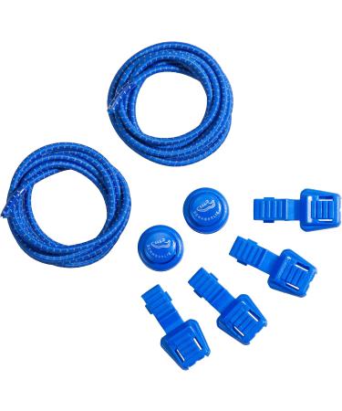 Schn rrlie Elastic Laces - 100cm Blue Round Flat Quick Lock Shoe Laces for Kids & Adults - No Tie Shoelaces for Effortless Wear - Buy Online on GoSupps.com