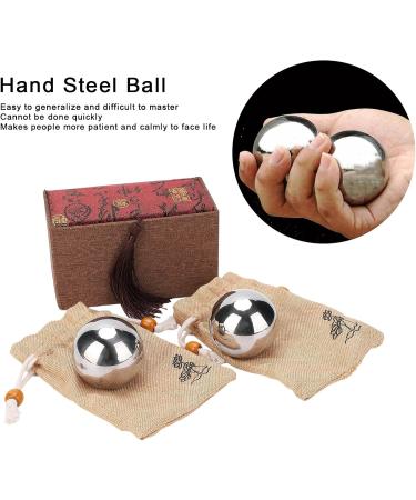 2-Piece 50mm Solid 304 Stainless Steel Hand Balls for Rehabilitation & Fitness - Massager for Effective Exercise - Buy Online on GoSupps.com
