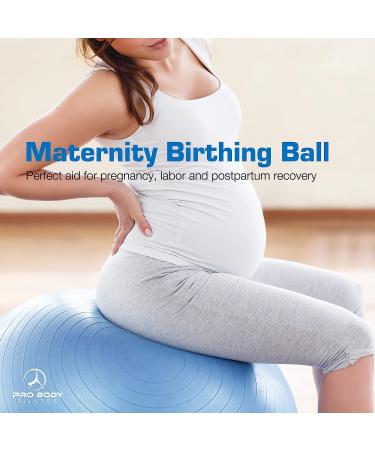 ProBody Pilates Ball - Blue 55cm Exercise Yoga Ball for Fitness, Pregnancy, Balance - Gym Grade Stability Ball Chair for Home & Office w/Pump - Buy Online on GoSupps.com
