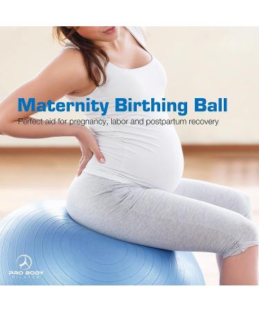 ProBody Pilates Ball Exercise Yoga Ball Multiple Sizes Stability Chair - Gym Grade Birthing Ball for Pregnancy Fitness Balance Workout - Blue 65 cm - Buy Online on GoSupps.com