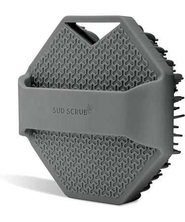 Antimicrobial Sud Scrub Silicone Body Scrubber - Exfoliating & Eco-Friendly Shower Brush for Sensitive Skin | Charcoal Infused - Buy Online on GoSupps.com