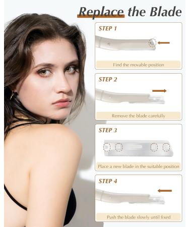 MoHern Dermaplane Razor for Face - Professional Facial Razors for Women & Men with 30 Blade Refills | Silver - Buy Online on GoSupps.com