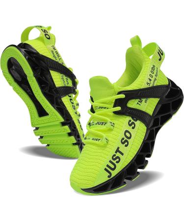 louheve Kids Breathable Fashion Sneakers | Boys Girls Running Shoes | Green Tennis Shoes for Kids 4 Big Kid - Buy Online on GoSupps.com