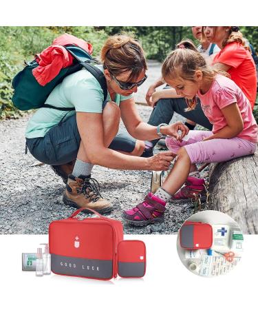 Fenar Travel Medication Bag - Large Capacity Waterproof First Aid Storage (2-Pack) - Portable Emergency Medicine Organizer for Home Office & Travel (Red) - Buy Online on GoSupps.com