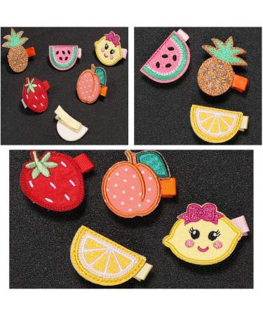 6 Pieces Cute Hair Clips Embroidery Fruit Hair Clips Children Hairpin Cute Hair Bows for Girls Kids Women Accessories - Buy Online on GoSupps.com