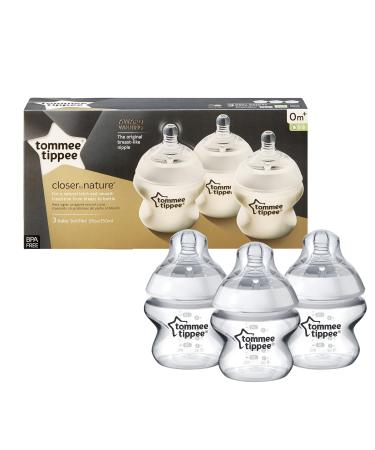 Tommee Tippee Closer to Nature Baby Bottle 5oz Extra Slow Flow Nipple (3 Pack) - Buy Online on GoSupps.com