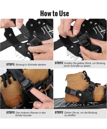 Lightweight 4-in-1 Snowshoes for Men Women & Kids - Aluminum Alloy Trekking Sticks & Waterproof Gaiters - Sizes 14 to 30 Inch - Buy Online on GoSupps.com