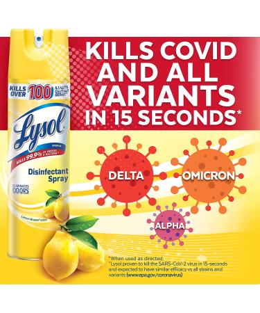 Lysol Disinfectant Spray - Lemon Breeze 19 Fl Oz | Sanitizing & Antibacterial for Disinfecting & Deodorizing - Buy Online on GoSupps.com