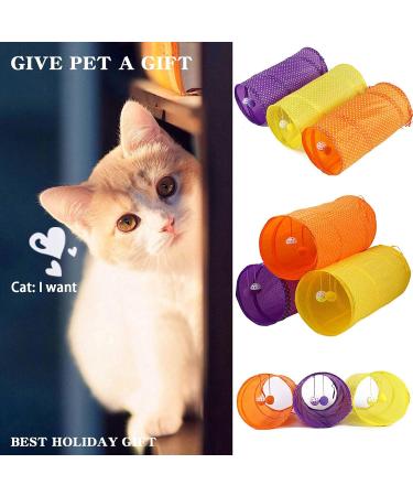 Pet Tunnel Tube Toy Orange Foldable Cat Dog Play Interactive Training Puppy Outdoor Indoor Supplies - Buy Online on GoSupps.com