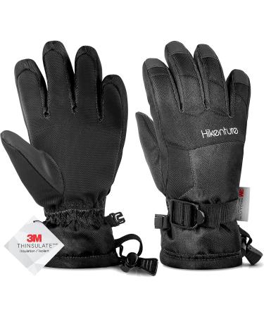 Hikenture Kids Snow Gloves Winter Waterproof Gloves for Boys &Girls Insulated Ski Gloves with 3M Thinsulate for Youth Black Large - Buy Online on GoSupps.com