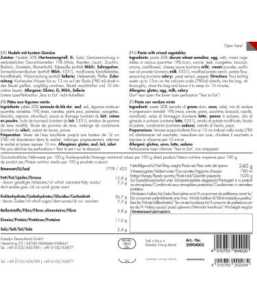 Trek'n Eat TrekN Eat Pasta with Colorful Vegetables PS1000+ Your highcalorie outdoor meal 1000+ kcal for trekking expeditions and emergency supplies - Buy Online on GoSupps.com