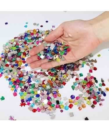 FADIKX 1200 Pcs Acrylic Rhinestones | DIY Craft Gems for Wedding & Birthday Decoration | 12 Shapes (6-13mm) - Buy Online on GoSupps.com