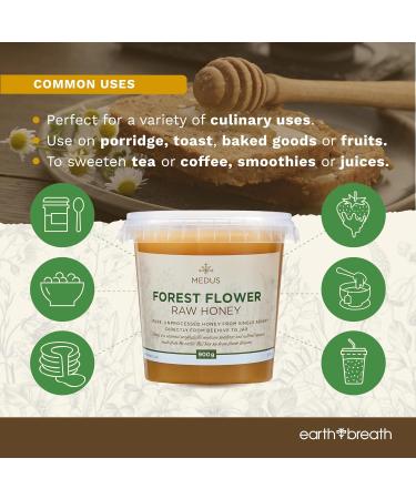 Earthbreath Forest Flower Raw Honey 900g - Pure Dark Unpasteurised & Unfiltered - Natural Sweetener for Cooking Tea Coffee Milk Juice - 900g Pack - Buy Online on GoSupps.com