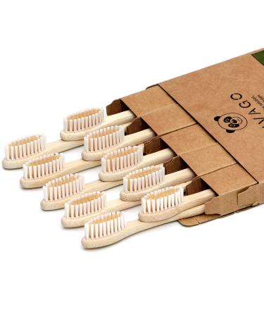 VIVAGO Biodegradable Bamboo Toothbrushes 10 Pack - BPA Free Soft Bristles Toothbrushes, Eco-Friendly, Compostable Natural Wooden Toothbrush 10 Count (Pack of 1)
