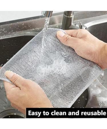 Probablei Multipurpose Wire Miracle Cleaning Cloths Double Stainless Steel Scrubber Cloth Non-Scratch Wire Dishcloth Multipurpose Wire Dishwashing Rags for Wet and Dry (10pc) - Buy Online on GoSupps.com