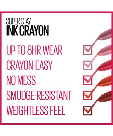 Maybelline Super Stay Ink Crayon Lipstick - Accept A Dare Wine Pink 8Hr Longwear Matte Lip Crayon - Buy Online on GoSupps.com