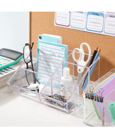 STORi Clear Plastic Makeup Organizer | 6-Compartment Brush and Palette Holder | Curved Front Design | Made in USA - Buy Online on GoSupps.com