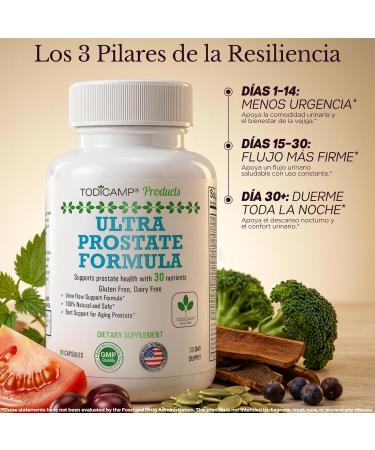 TODICAMP Prostate Support Supplement Formula with Saw Palmetto Extract and Bladder Control Complex - 30 Day Supply - Buy Online on GoSupps.com