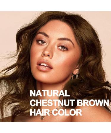 Brown Hair Coloring Shampoo 3-IN-1 Gray Hair Coloring Shampoo Nourishing and Tinting Brown Hair for Men and Women in 10-15 Mins(Chestunt Brown) - Buy Online on GoSupps.com