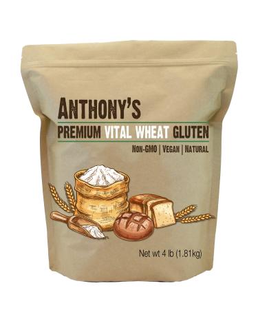 Anthony's Vital Wheat Gluten, 4 lb, High in Protein, Vegan, Non GMO, Keto Friendly, Low Carb 4 Pound (Pack of 1)