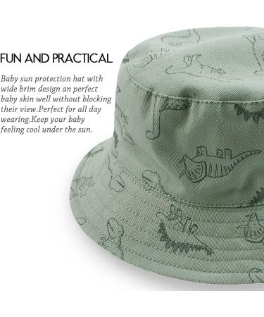 XIAOHAWANG Baby Boy Sun Hat - Toddler Dinosaur Bucket Hat for Beach - 2-4 Years, Green - Buy Online on GoSupps.com