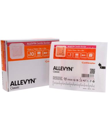 Smith and Nephew 66800276 Allevyn Gentle Border Dressing 3" x 3" - Box of 10 1 Pack