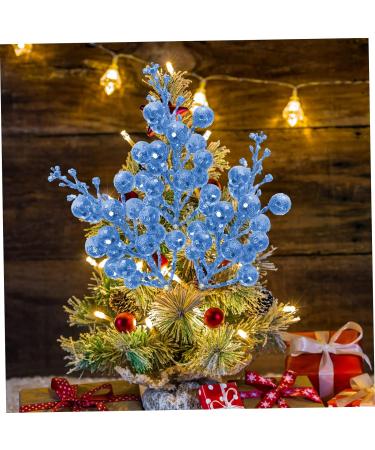 NOLITOY 10pcs Christmas Imitation Berries Blue Berry Stems Christmas Picks Decorative Sticks Faux Berry Rose Decorations Artificial Berry Stem Foam Christmas Tree and Silver Blue 19X5X5CM - Buy Online on GoSupps.com
