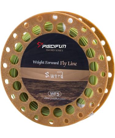 Piscifun Sword Fly Fishing Line WF-5F 100FT - Weight Forward Floating Fly Line for 1-10wt Rods - Moss Green Color - Buy Online on GoSupps.com