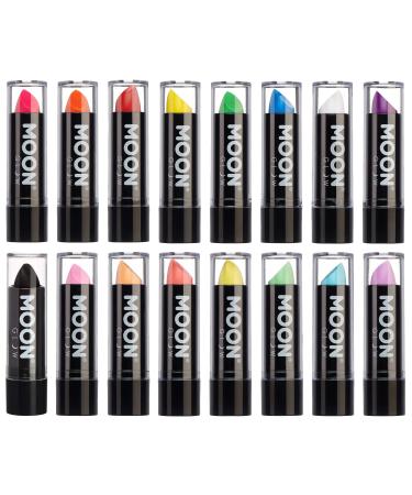 Moon Glow Neon UV lipstick intensive and pastel-colored colors bright neon-colored lipstick glows under UV radiation (16 pieces (1 piece))