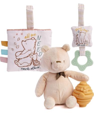 Kids Preferred Classic Pooh 4-Piece Set with Stuffed Animal Toy - Teether, Squeaker, Crinkle Square | 9 Baby Winnie The Pooh & Friends Original Version - Buy Online on GoSupps.com