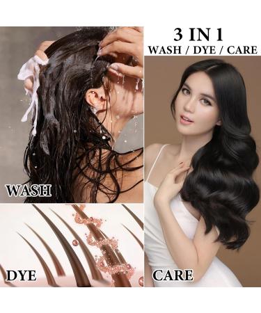 Black Hair Dye Shampoo for Women - Magic Instant 3 in 1 Color Nourishing & Long Lasting Gray Coverage - 100ml - Buy Online on GoSupps.com