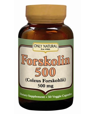 Only Natural Nutritional Veggie Capsules Forskolin 500 50 Count artificial flavor 50.0 Servings (Pack of 1)