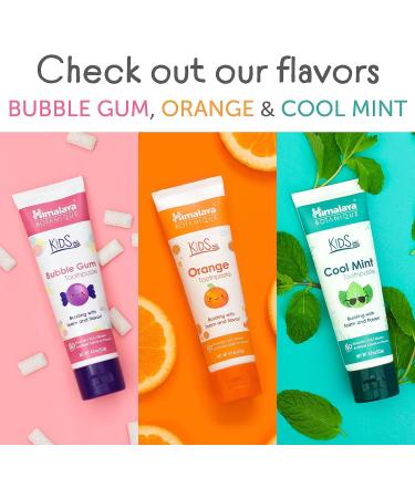 Himalaya Botanique Kids Toothpaste Cool Mint and Bubble Gum Variety Pack Fluoride-Free Gentle No Artificial Colors SLS Free Gluten Free 4 Oz (Pack of 2) - Buy Online on GoSupps.com