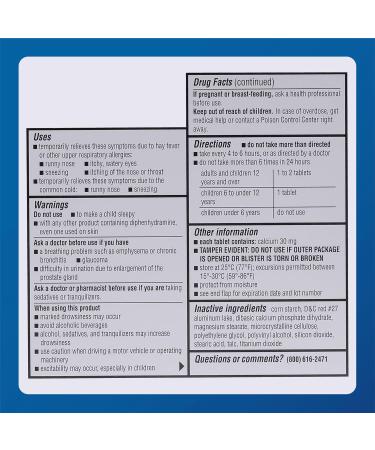 MAJOR Banophen Diphenhydramine HCI 25 mg Minitabs - Temporary Relief from The Symptoms of Hay Fever and Upper Respiratory Allergies - Antihistamine - Allergy Medicine - 24 Count (3 Pack) - Buy Online on GoSupps.com