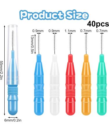 40-Piece Interdental Brush Set | 5 Color Intermediate Cleaning Brushes for Narrow Teeth - Buy Online on GoSupps.com
