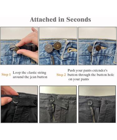 Adjustable Waist Extender Button for Jeans & Pants - Set of 10 Black & Blue Extenders for Men, Women, and Maternity Trousers - Buy Online on GoSupps.com