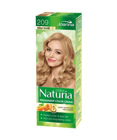 Joanna Naturia Color Permanent Hair Color Cream Goodness of Milk Proteins and Peach Extracts Premium-Quality Hair Dye Provides Soft and Lustrous Hair Long-Lasting Hair Colors Beige Blond