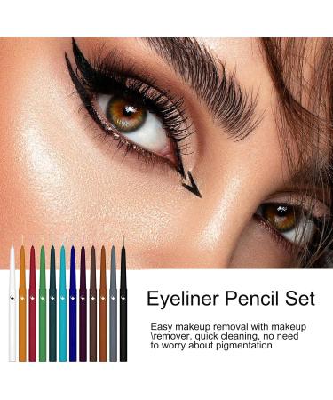 Glitter Eye Liner Set 12 Colors Matte Eye Liners Waterproof Eye Liners Long Lasting Eye Colors Makeup Colors for Women Eye and Lip - Buy Online on GoSupps.com