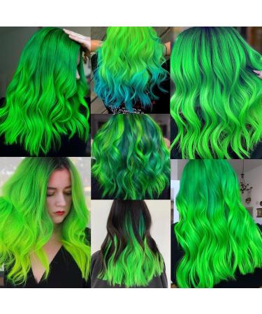 Green Clip-In Hair Extensions for Girls - 17 Inch Colorful Curly Wavy Hair Accessories - 12 PCS Highlight for Parties & Kids - Buy Online on GoSupps.com