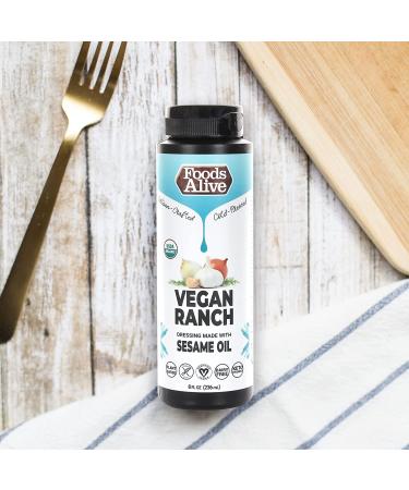 Foods Alive Vegan Ranch Dressing - Organic, Gluten-Free, Sugar-Free, Keto-Friendly | Made with Cold Pressed Sesame Oil | Healthy 8oz Dressing for Keto Meals & Salads - Buy Online on GoSupps.com