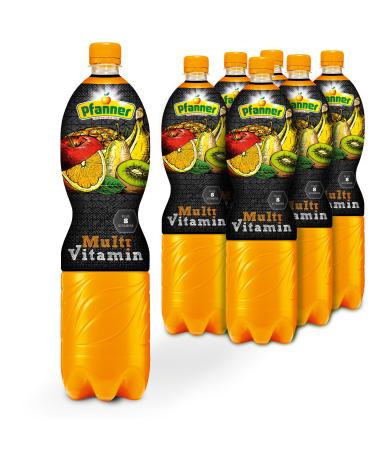 Pfanner Multivitamin multi -fruit drink in a pitch - multi refreshing drink from 12 varieties with vitamin A C and E - 12% fruit content (6 x 1.5 l)