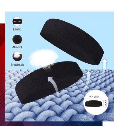 Sweatbands Headband for Men & Women - Moisture Wicking Athletic Towel for Running, Cycling, Yoga & Spa - 4 Pack - Buy Online on GoSupps.com