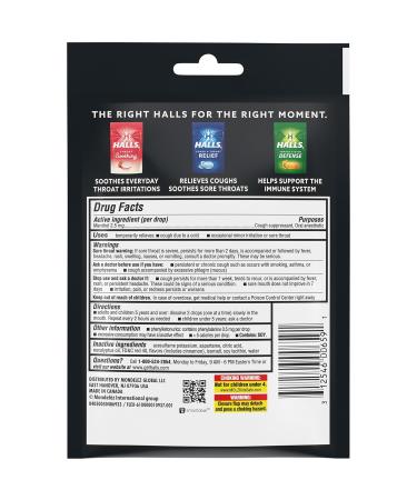 Halls Minis Watermelon Flavor Sugar Free Cough Drops 48 Drops - Buy Online on GoSupps.com