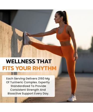 Turmeric Curcumin Supplement - 2160 mg with 95% Curcuminoids - Turmeric Supplement for Joint Comfort Mobility and Antioxidant Support - 60 Capsules - Buy Online on GoSupps.com