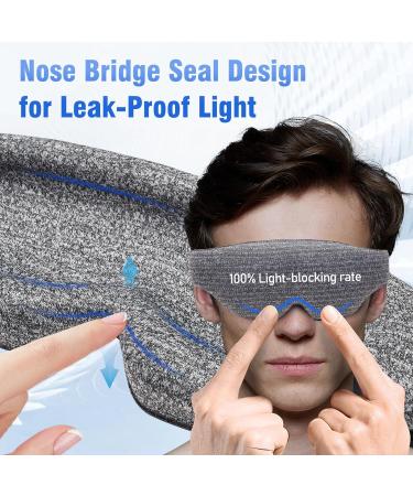 Sleep Eye Mask for Men & Women | 100% Blackout 3D Eye Mask for Side Sleepers - Pressure-Free Comfort - Grey - Buy Online on GoSupps.com