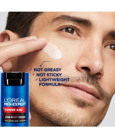 L Or al Paris Men Expert 24 HR Hydrating Moisturizer for Men with Hyaluronic Acid and Vitamins Fights Signs of Aging Power Age Packaging May Vary 50 mL Face Cream 50ml - Buy Online on GoSupps.com
